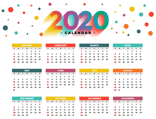 2020年日歷