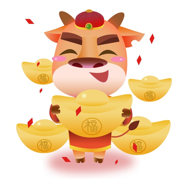 春節(jié)動漫牛形象圖片