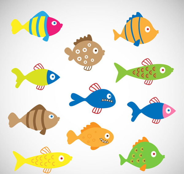 彩色卡通魚