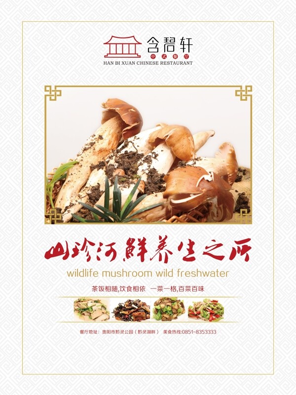 雞樅菌餐飲海報(bào)海鮮圖片