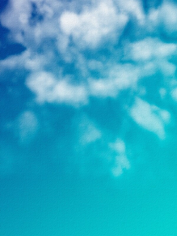 手绘渐变色天空蓝白云画布纹理背景