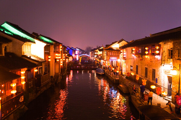 山塘夜景圖片