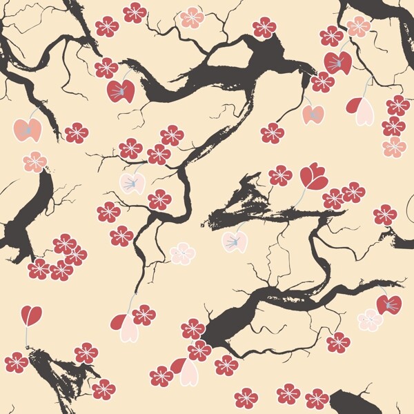 卡通梅花背景圖片
