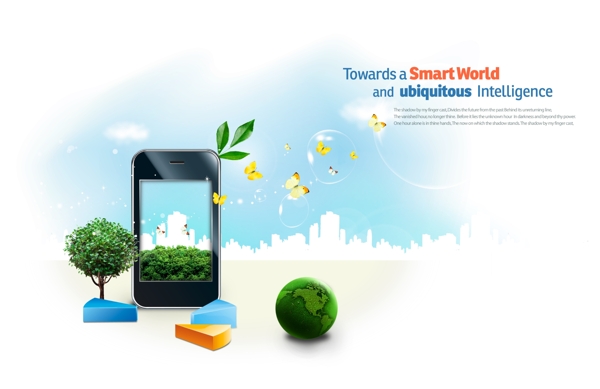 环保绿化手机广告PSD素材