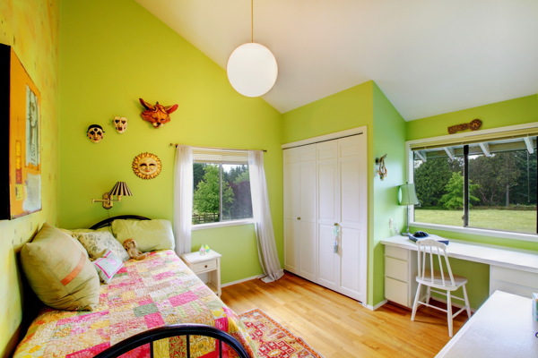 绿色清新儿童房效果图图片