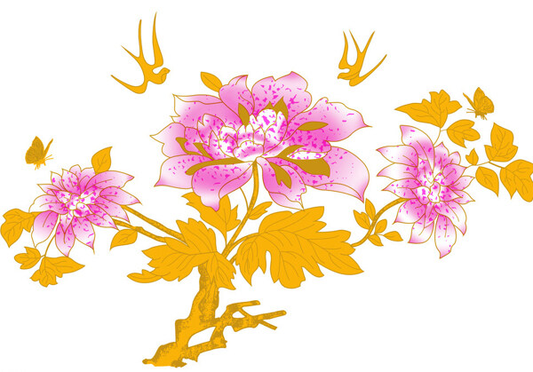 時尚休閑女裝成熟優(yōu)雅女裝T恤圖案毛衫印花優(yōu)雅植物免費素材