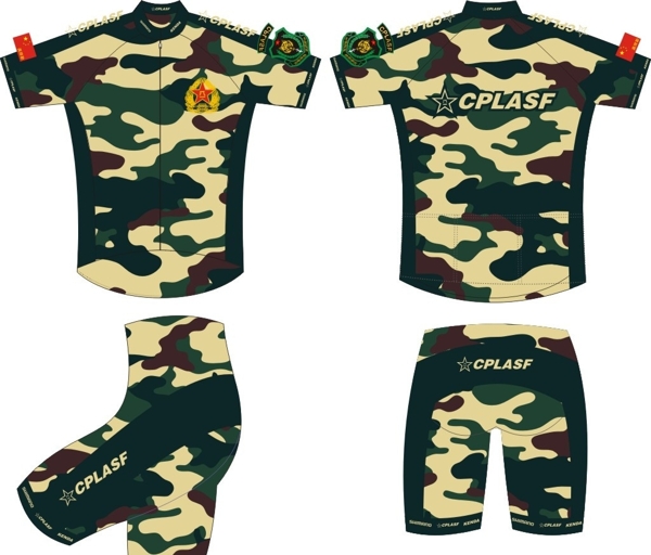 叢林迷彩騎行服圖片