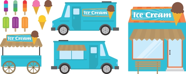 扁平冰淇淋车