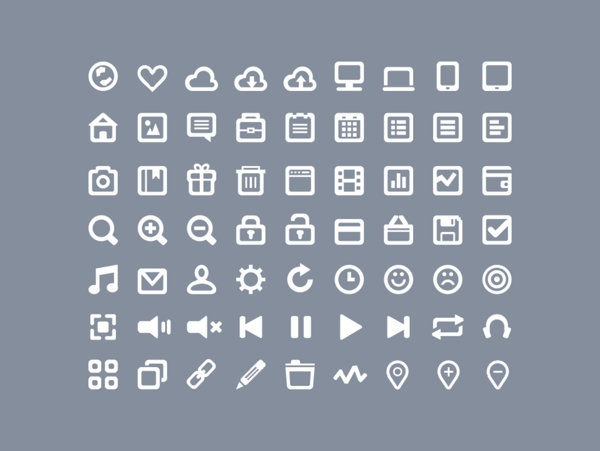 63个粗线条icon图标设计