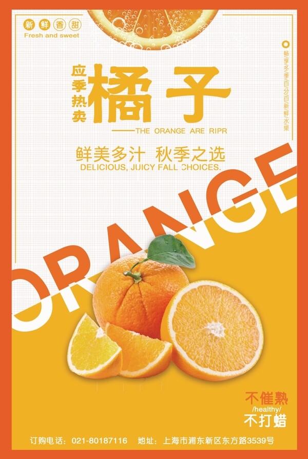 创意橘子水果海报设计
