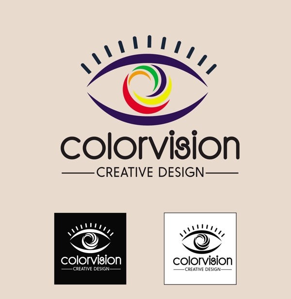 颜色视觉设计理念说明抽象的眼睛自由向量
