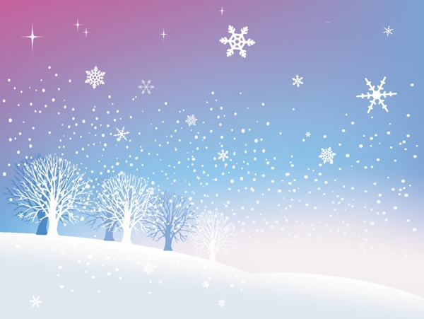 冬天雪景矢量素材