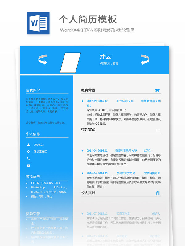 個(gè)人簡(jiǎn)歷模板