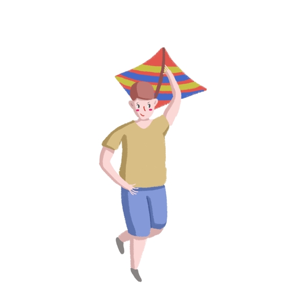 玩风筝的小男孩PNG