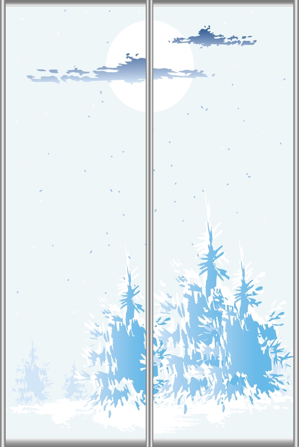 雪景花纹玻璃移门图片大全编号DLS475