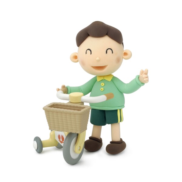 小男生騎車去