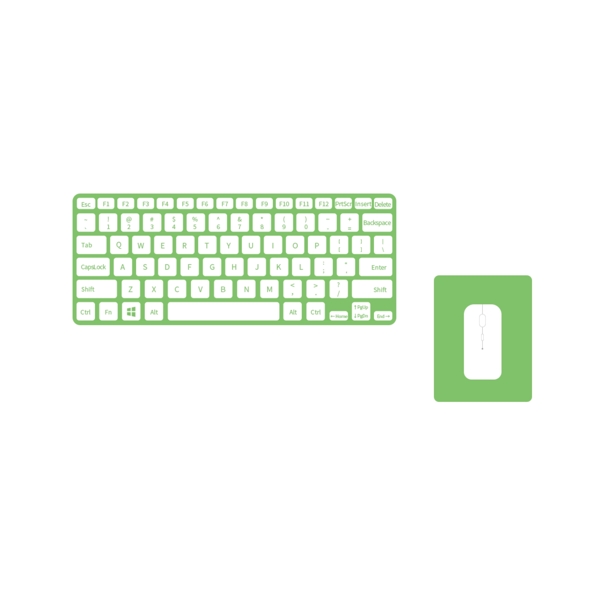 简约创意绿色电脑键盘膜鼠标设计元素