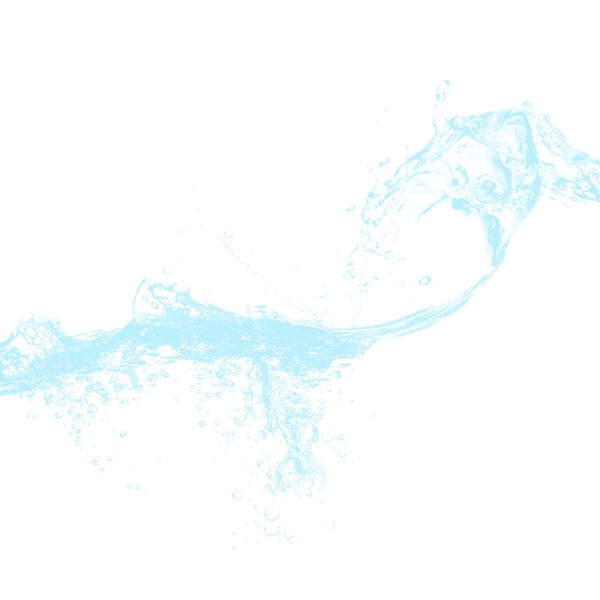 蓝色水浪水滴水波纹元素