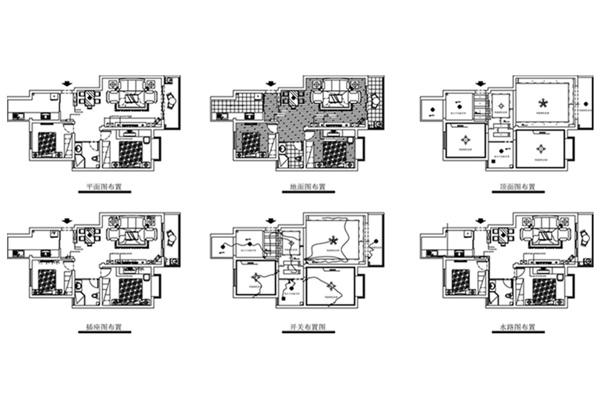 两居室户型CAD图纸设计
