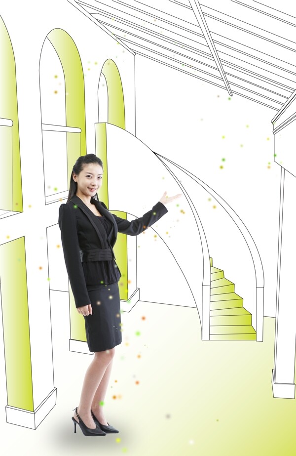 線稿室內(nèi)和職業(yè)女性