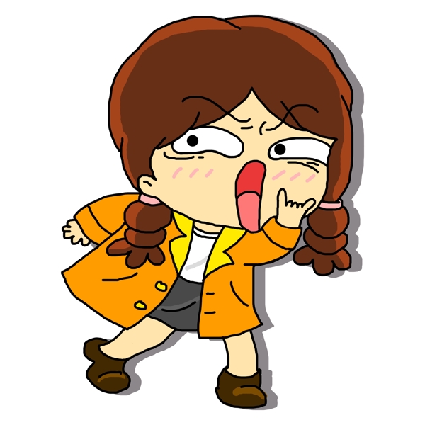 手繪可愛女孩免摳元素