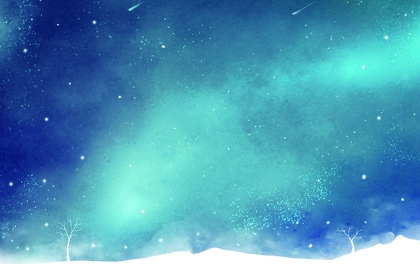雪地星空背景圖片