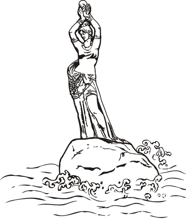 矢量珠海漁女圖片