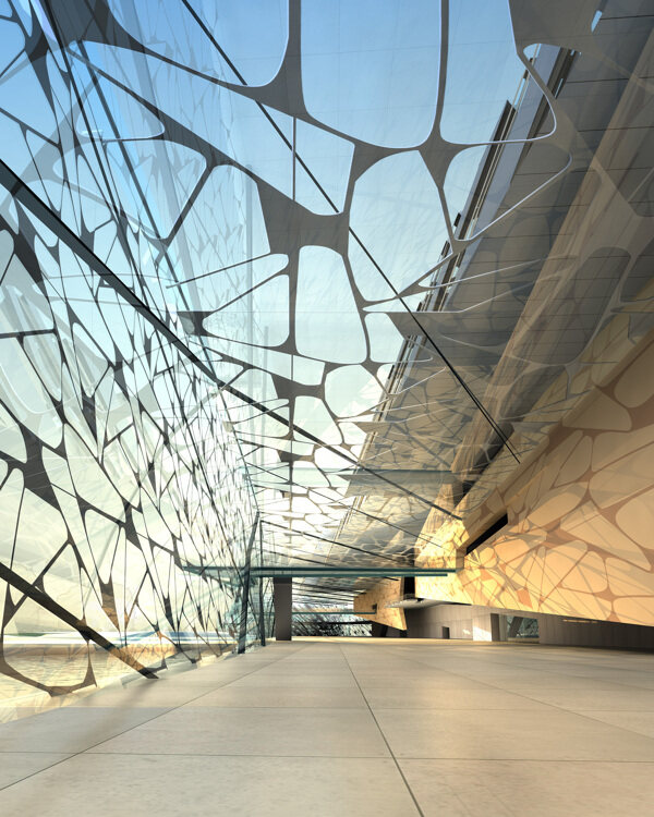 现代风格玻璃建筑效果图