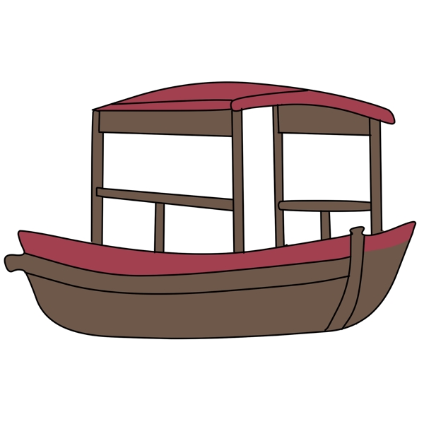 卡通小船交通工具