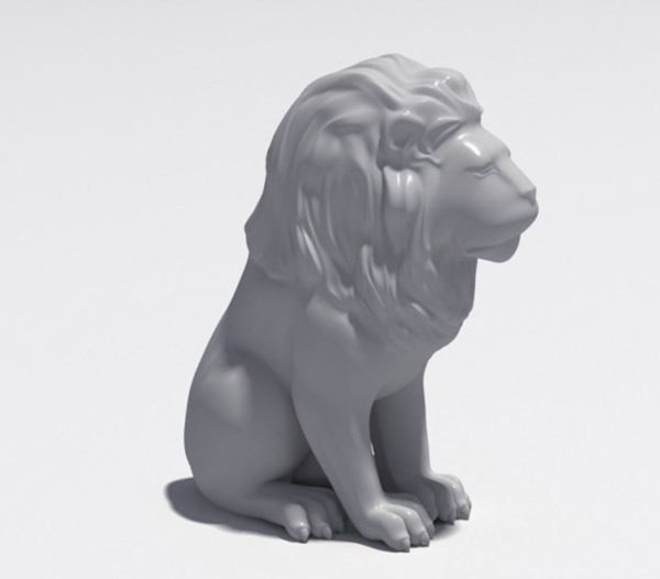 MAX雕刻石獅3D模型