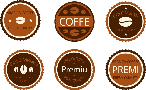 圆形的徽章咖啡店标志素材