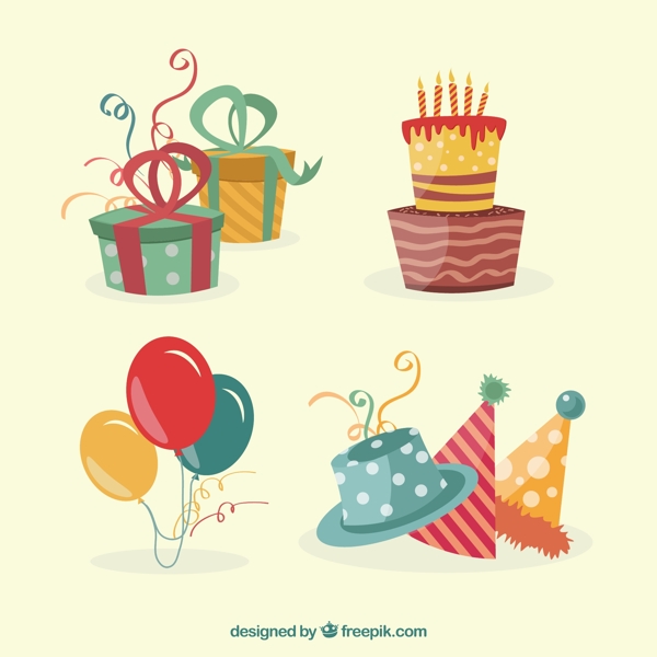 絲帶禮盒生日矢量圖..
