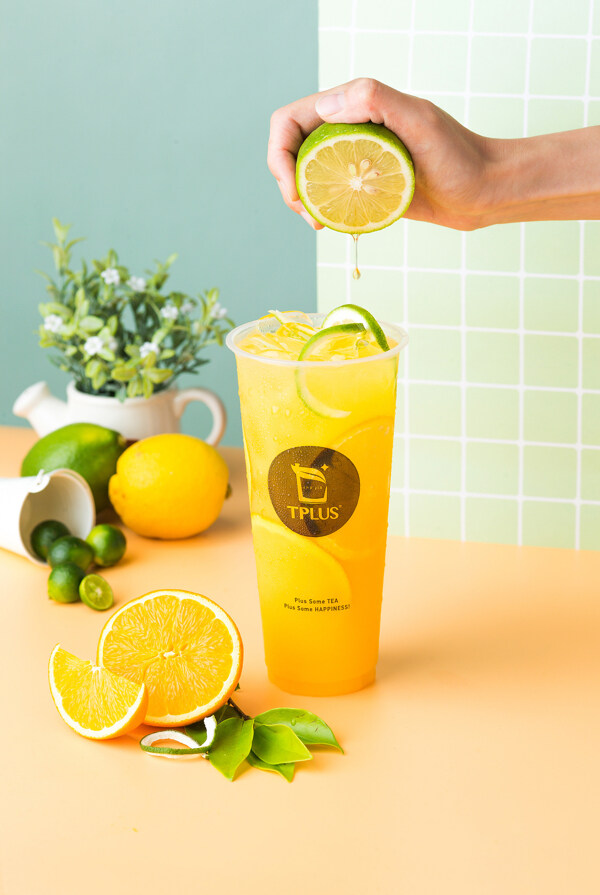 柠檬橙子水果茶图片