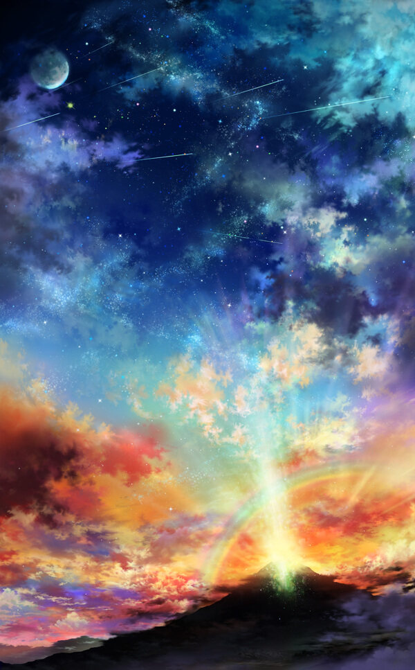 夕陽星空圖片