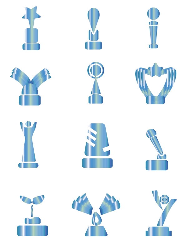 水晶奖杯icon图标冠军矢量可商业元素