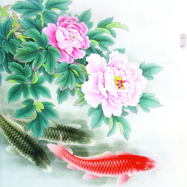 國畫魚圖片