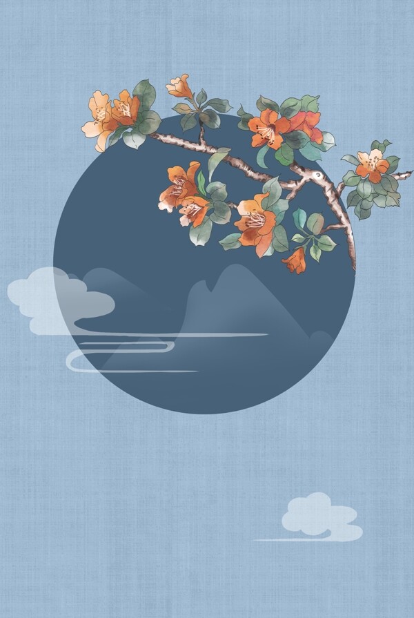 簡(jiǎn)約中國(guó)風(fēng)工筆畫(huà)古風(fēng)傳統(tǒng)海報(bào)