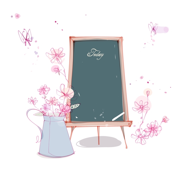 牽?；ㄅc雛菊矢量圖