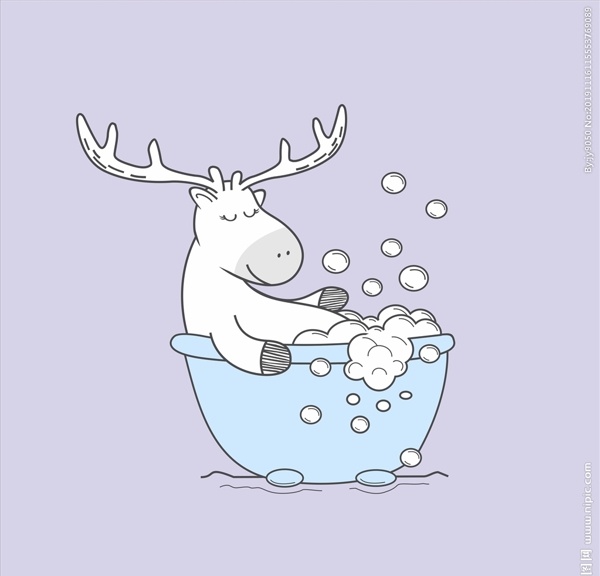 小鹿洗澡形象