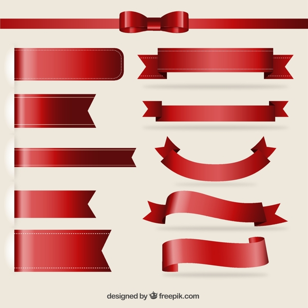 11款红色丝带设计图片