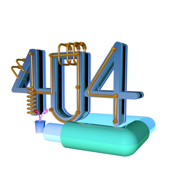C4D渲染404艺术字