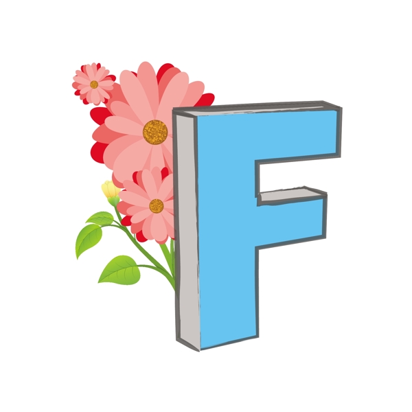 向量F字母花