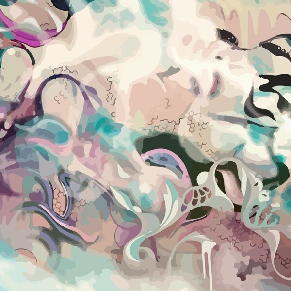 印花矢量图艺术效果水彩生活元素云朵免费素材