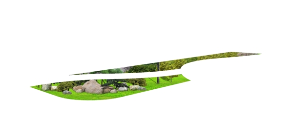 道路轉(zhuǎn)角綠化效果圖