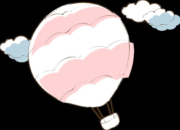 清新粉白色气球png元素