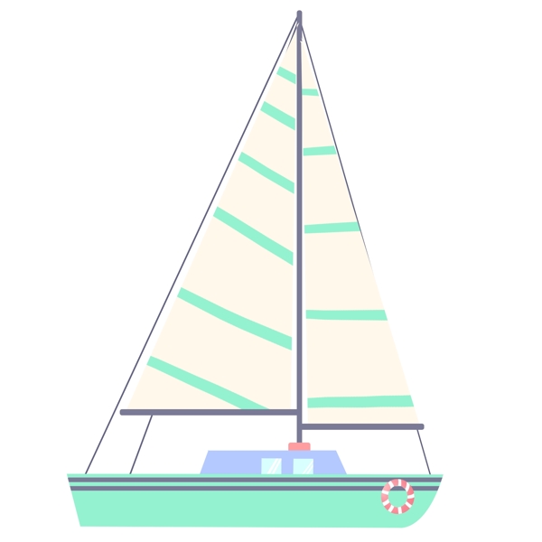 绿色大气帆船