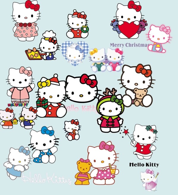 可愛KITTY貓的分層素材圖片