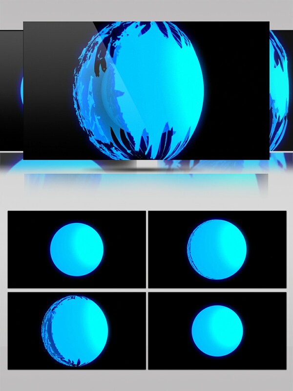 简约动感蓝色球体发光视频素材