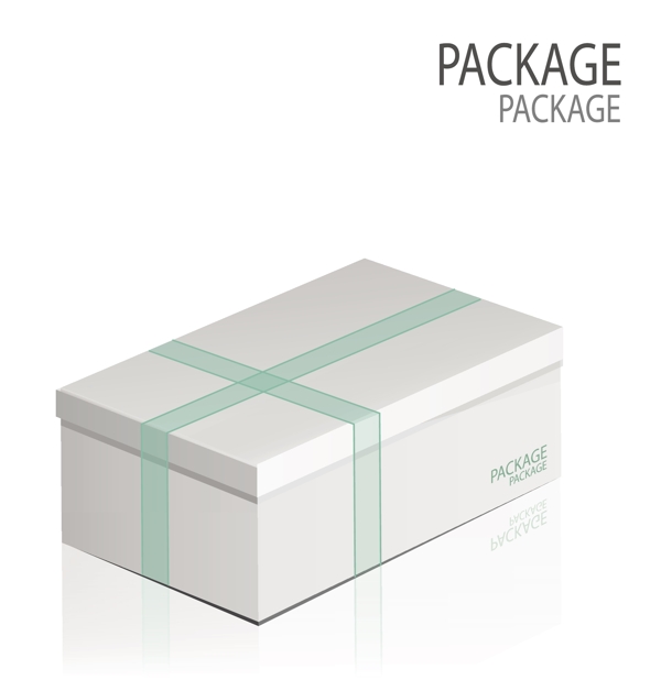 绿色丝带包装盒设计素材