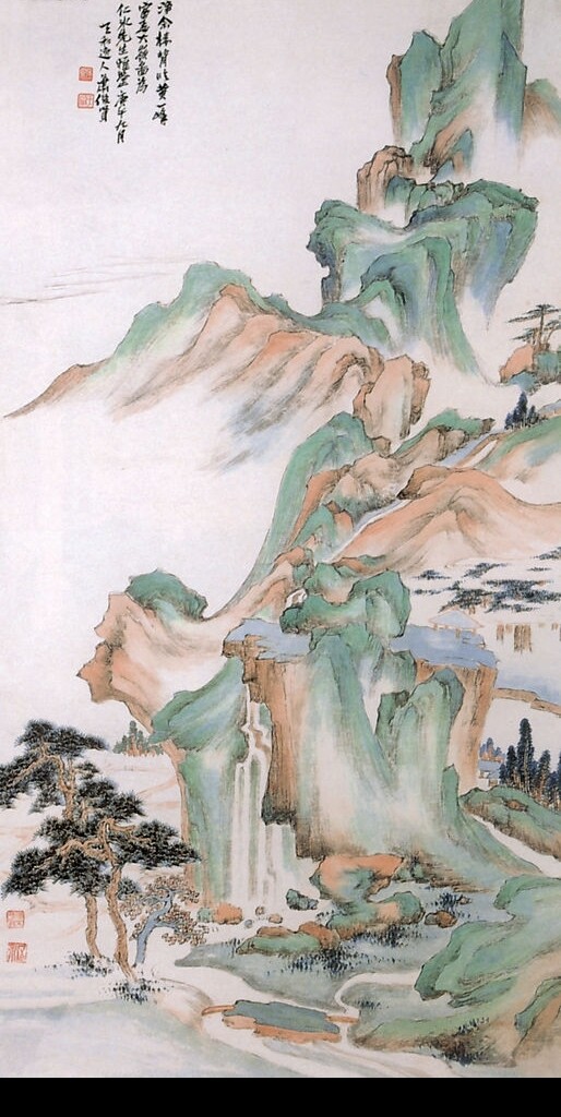 國畫松樹圖片